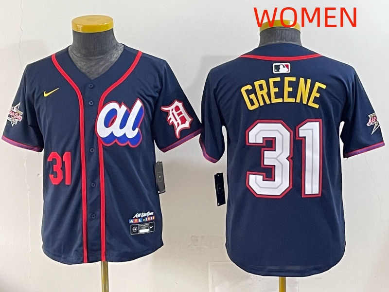 women 2025 Detroit Tigers #31 Greene Drak Blue All star Nike MLB Jersey style 3->women mlb jersey->Women Jersey